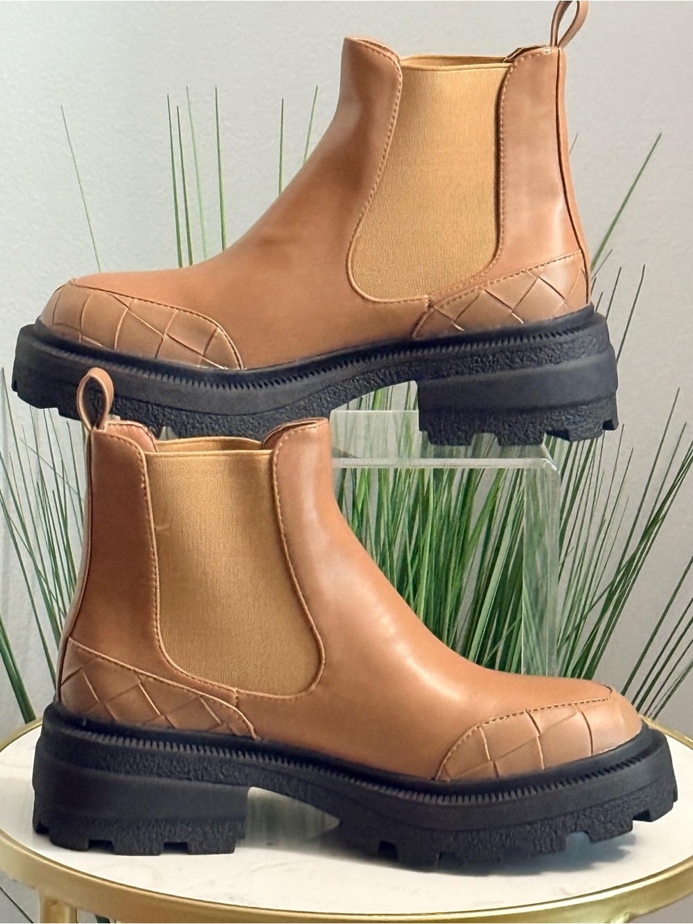 Chelsea Quilted Trim Boot with Lug Sole